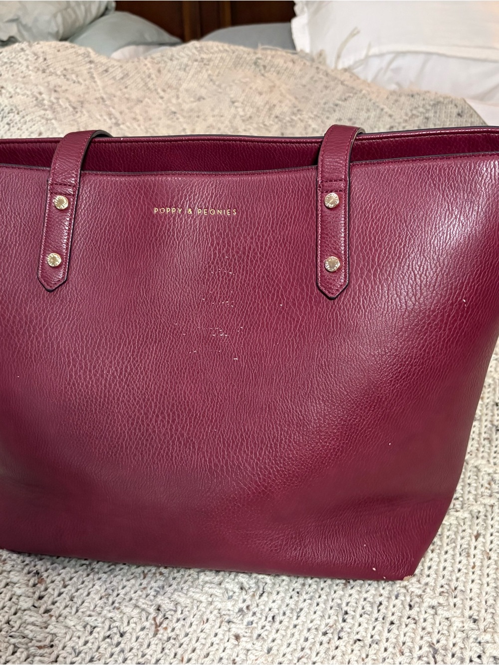 Poppy & Peonies Go Getter Tote in Berry - Picture 9 of 16